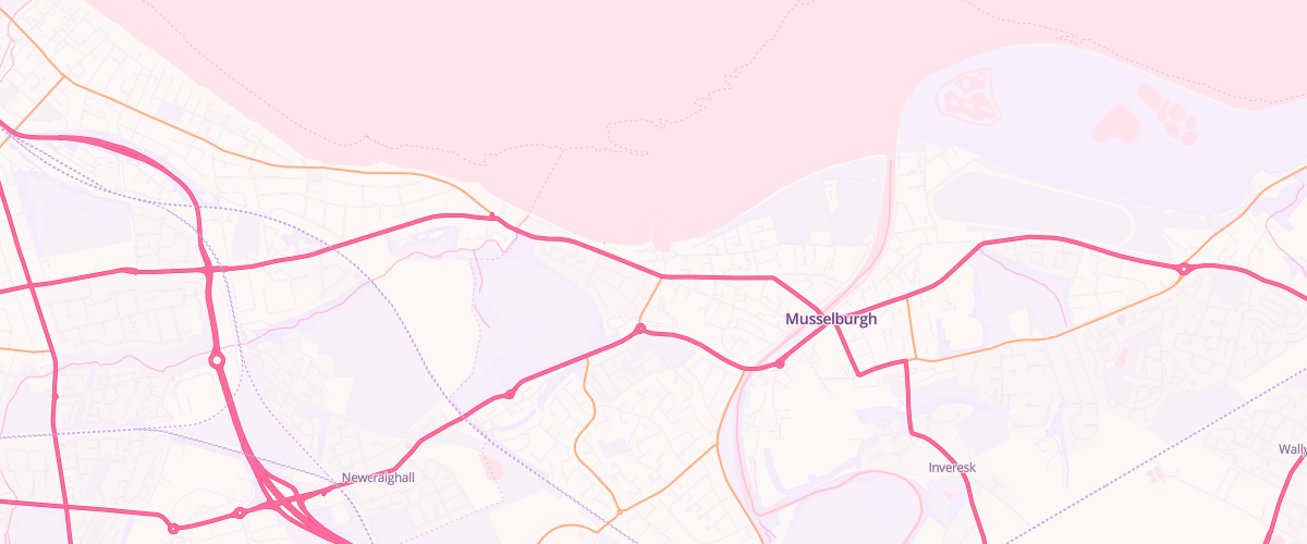 Map showing the location of Mfg Musselburgh