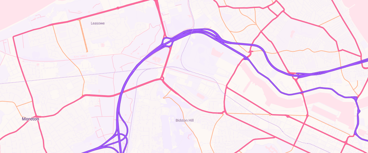 Map showing the location of Birkenhead Bidston Moss Extra