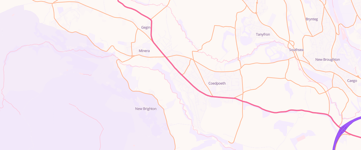 Map showing the location of Asda Coedpoeth Express Petrol