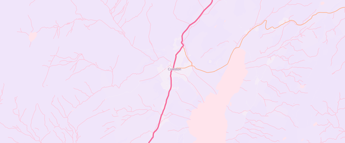 Map showing the location of Coniston Filling Station