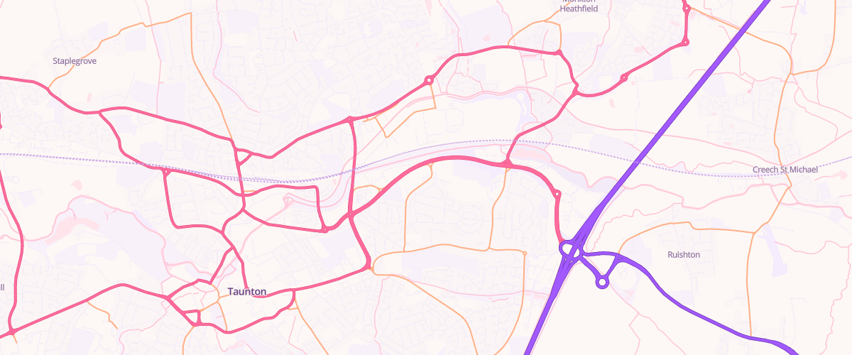 Map showing the location of Asda Taunton Supercentre