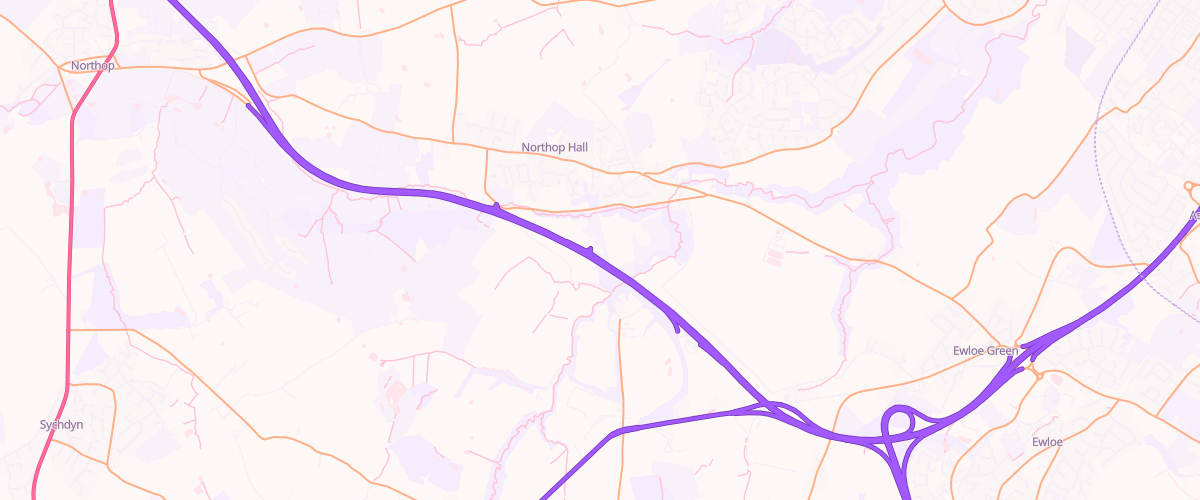 Map showing the location of Shell Co-Op Northop Hall