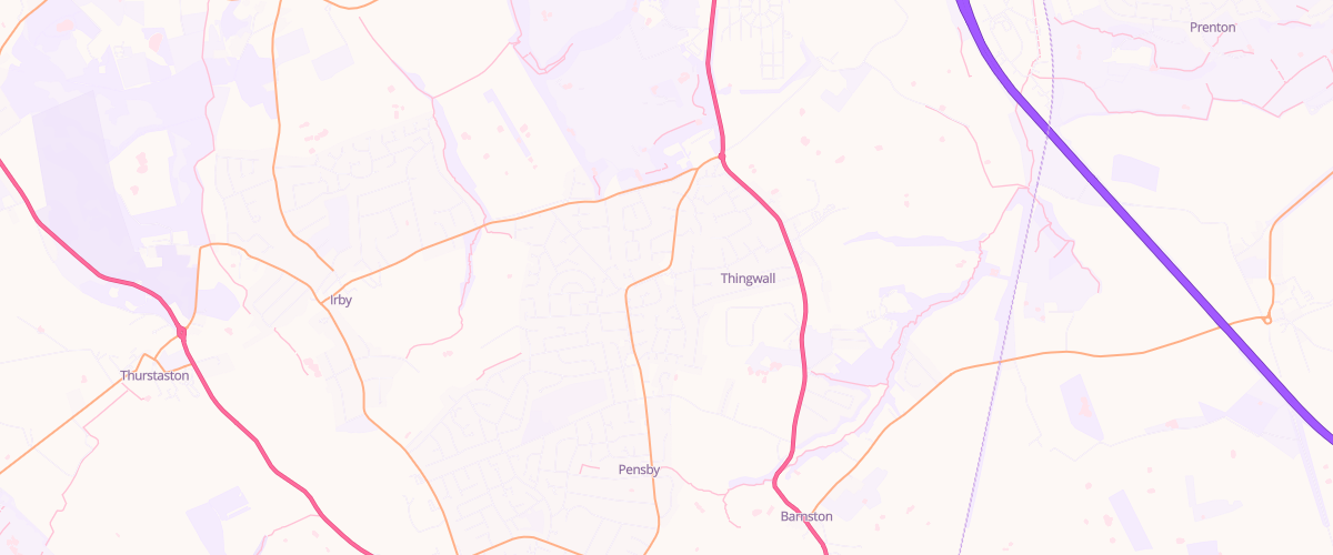 Map showing the location of Sainsburys Pensby Road Thingwall