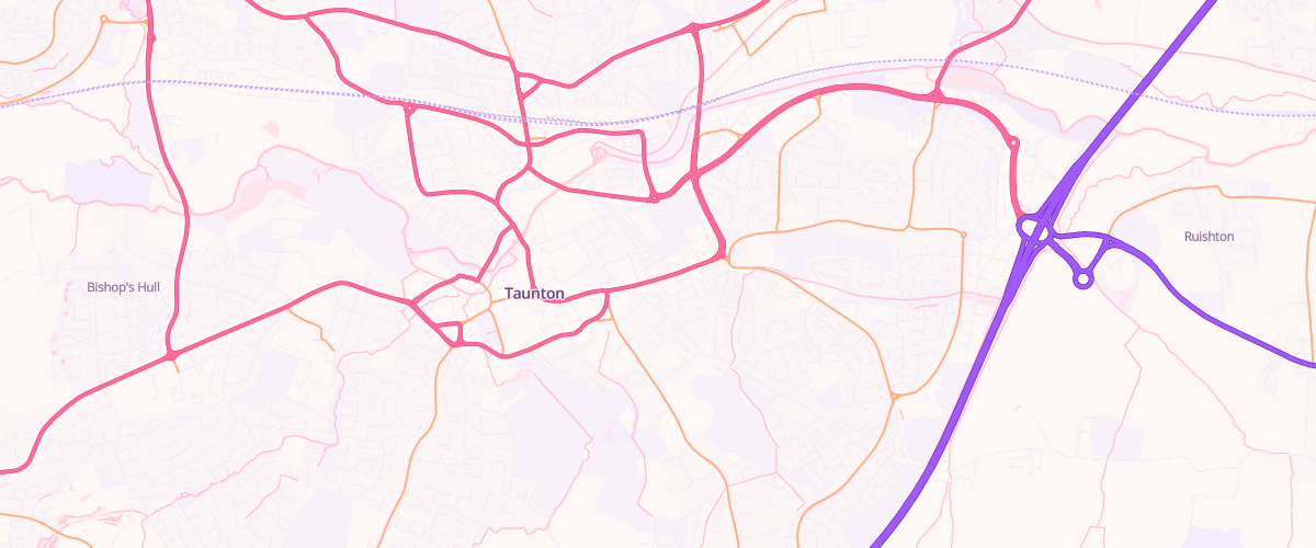 Map showing the location of Taunton E Reach Esso