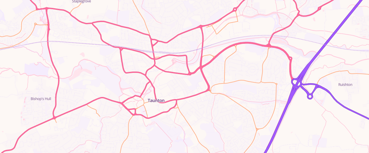 Map showing the location of Asda Taunton Express Petrol