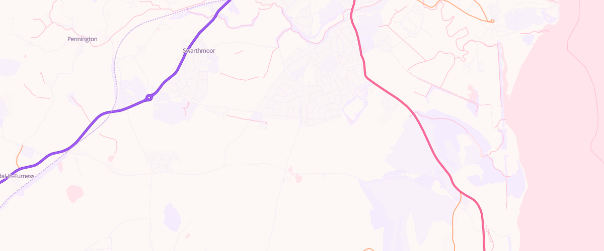 Map showing the location of Mountbarrow Service Station