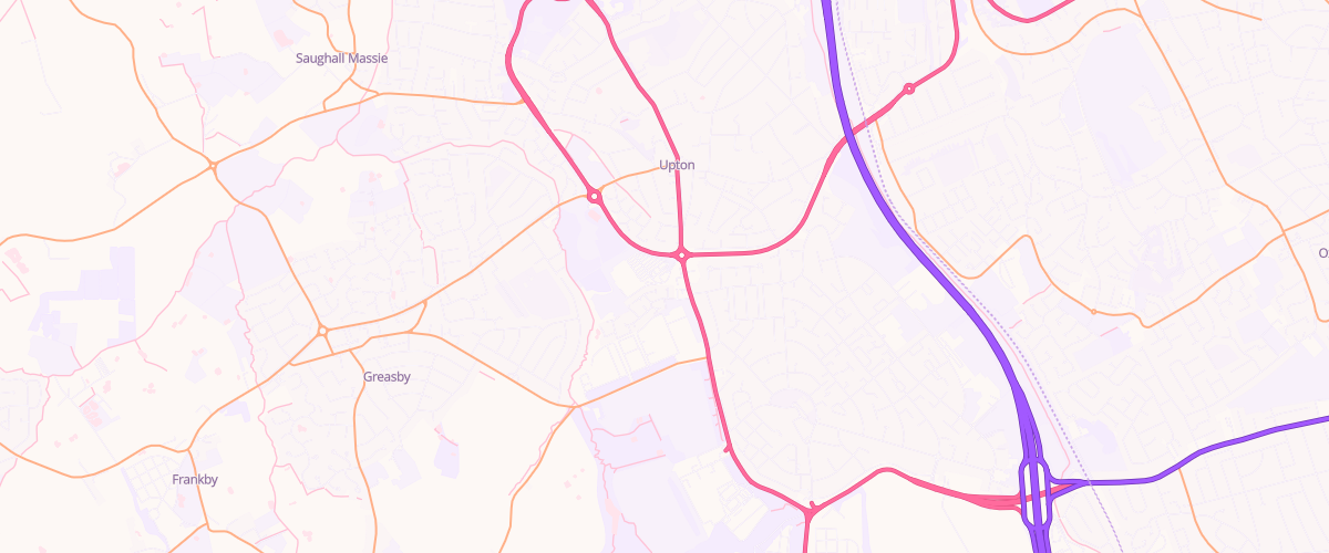 Map showing the location of Sainsburys Upton