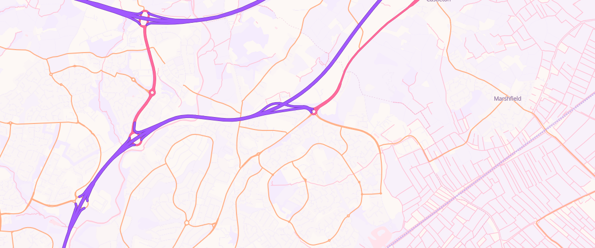 Map showing the location of St Mellons Service Station