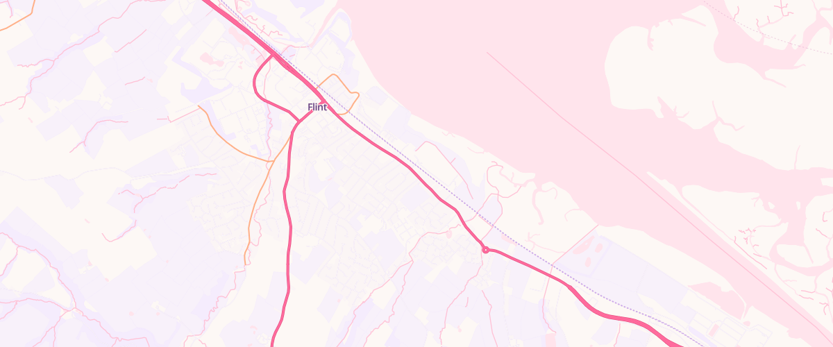 Map showing the location of Br Flint