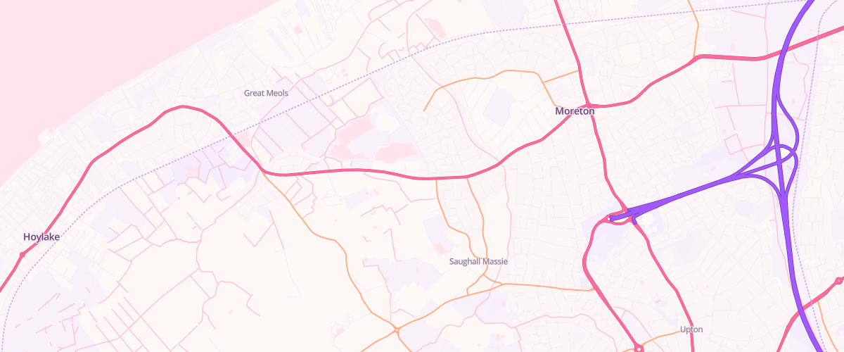 Map showing the location of Bp Harvest Energy Hoylake