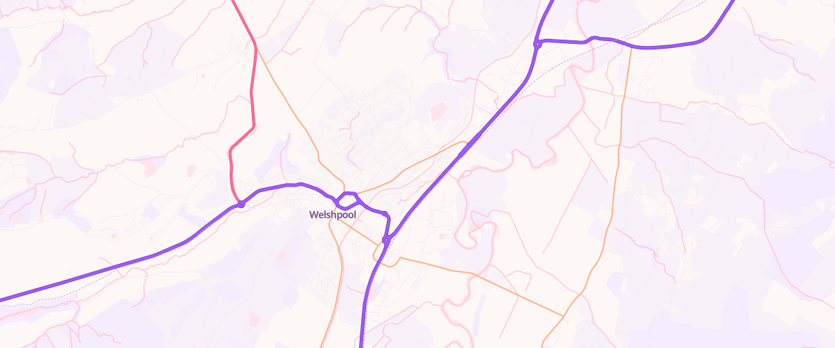 Map showing the location of Eg Welshpool Pfs