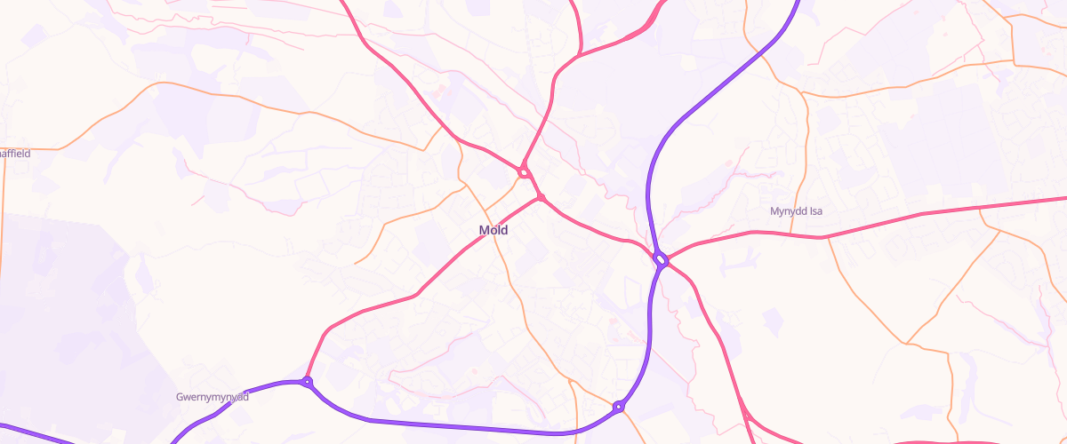 Map showing the location of Mold Superstore Petrol Filling