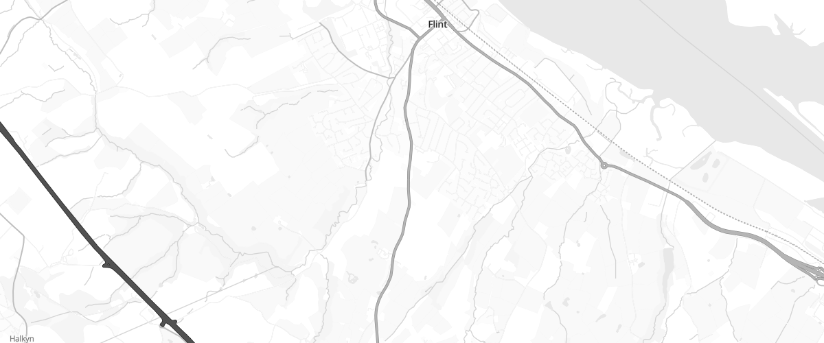 Map showing the location of Flint Service Station