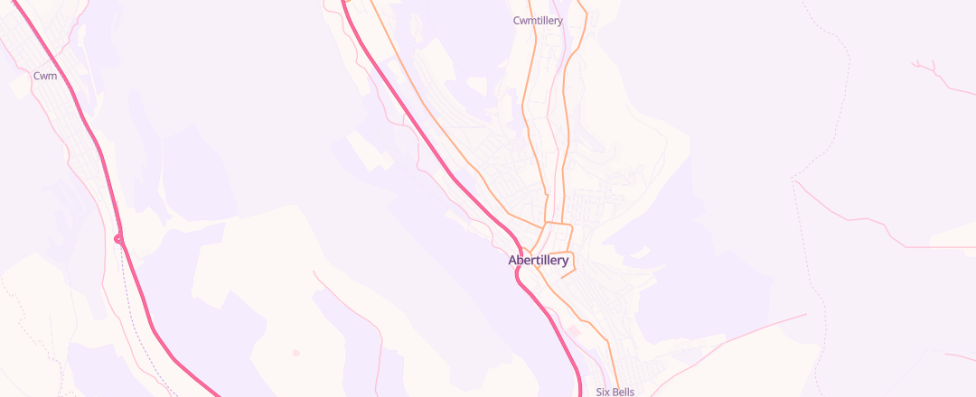 Map showing Asset, Abertillery