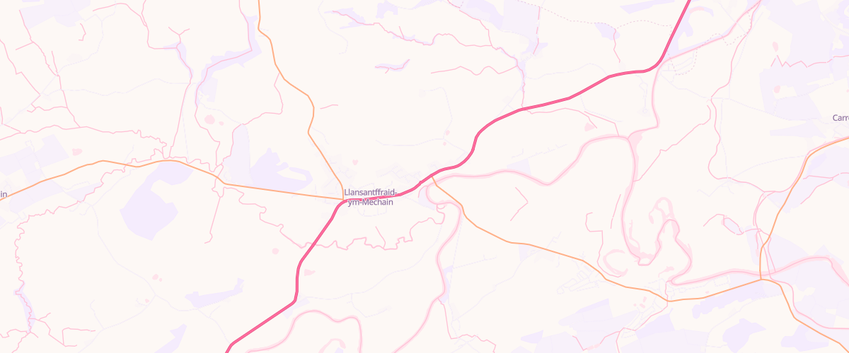 Map showing the location of Vyrnwyside Garage