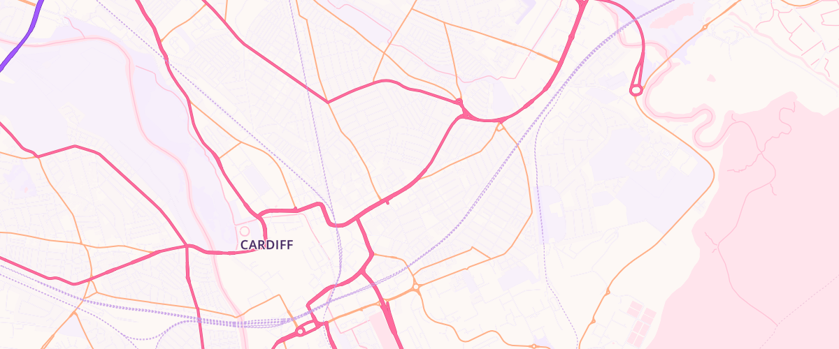 Map showing the location of Mfg Cardiff