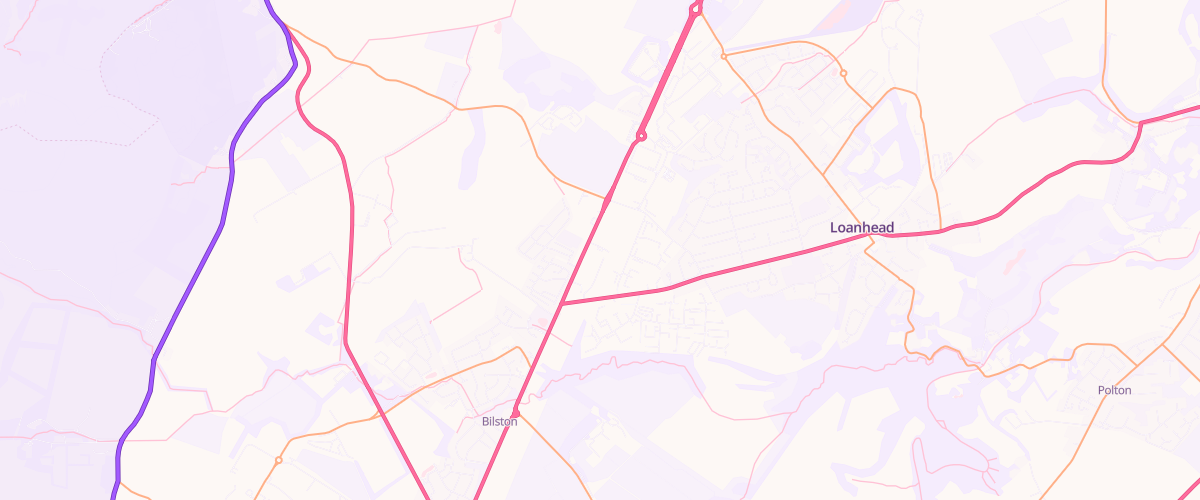 Map showing the location of Asda Straiton Superstore