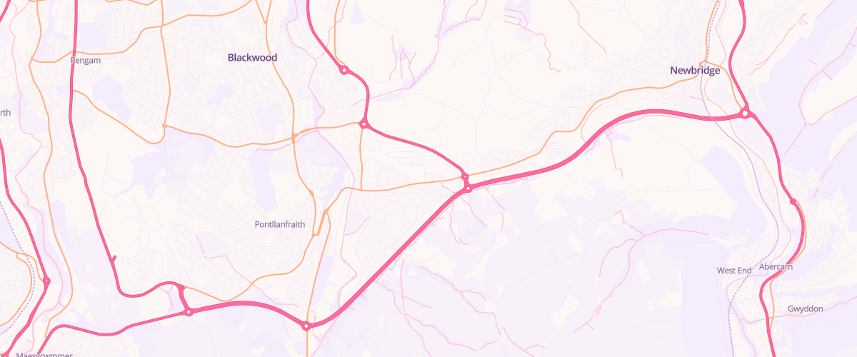 Map showing the location of Sainsburys Pontllanfraith