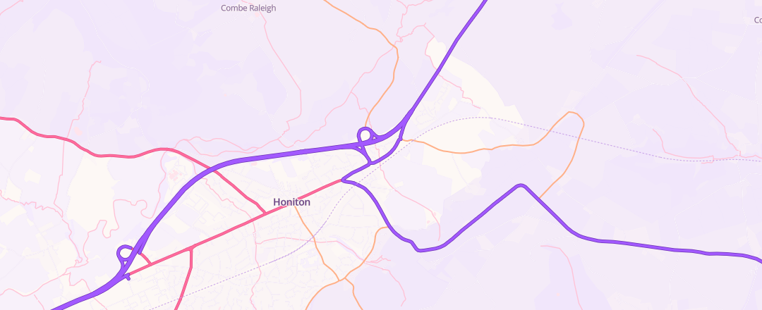 Map showing Snows Toyota Honiton, Honiton