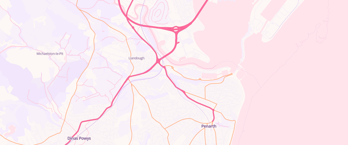 Map showing the location of Penarth Superstore Petrol Filling