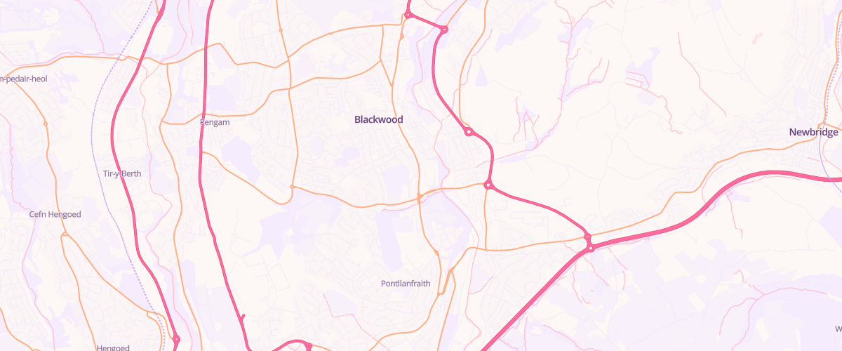 Map showing the location of Blackwood Service Station