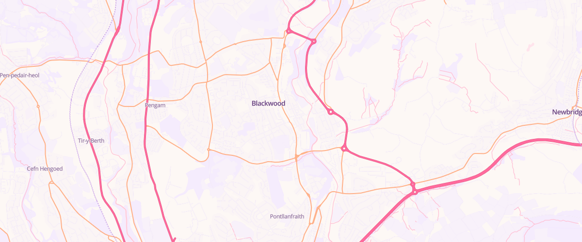 Map showing the location of Asda Blackwood Express Petrol