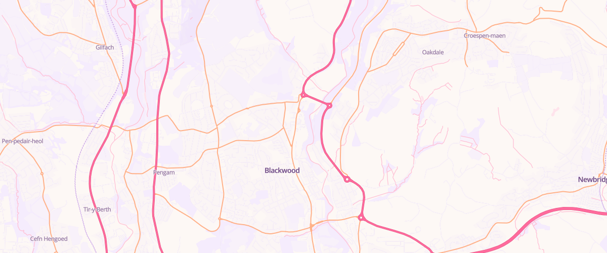 Map showing the location of Asda Blackwood Superstore