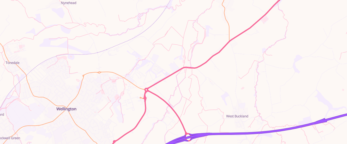 Map showing the location of Piccadilly Service Station