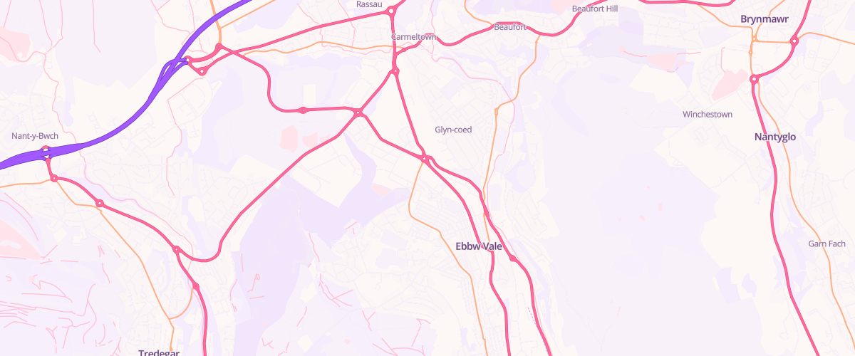 Map showing the location of Ebbw Vale Superstore Petrol