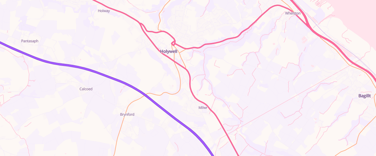 Map showing the location of Asda Treffynnon Express Petrol