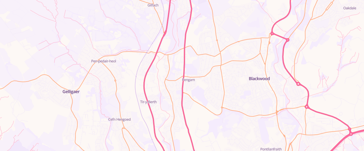 Map showing the location of St Davids Service Station