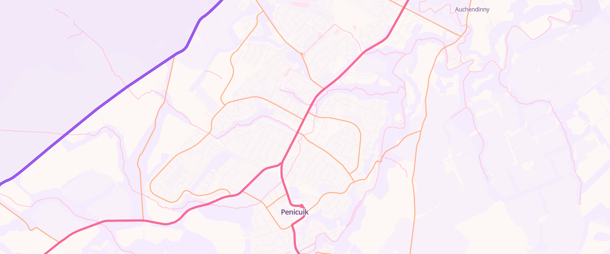 Map showing the location of Penicuik Superstore Petrol Filling