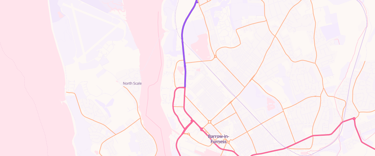 Map showing the location of Asda Barrow Superstore