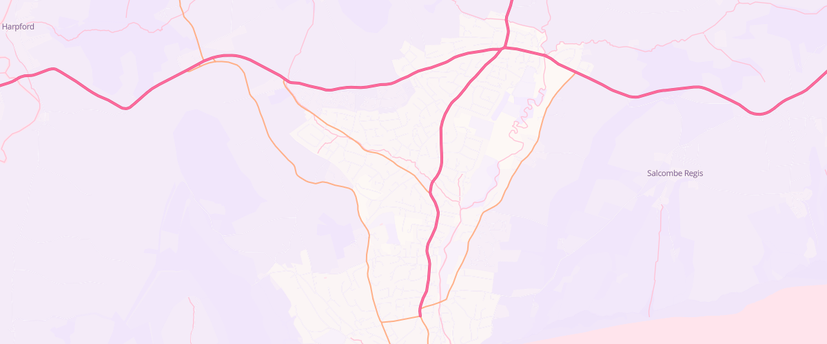 Map showing the location of Petrocell Sidmouth