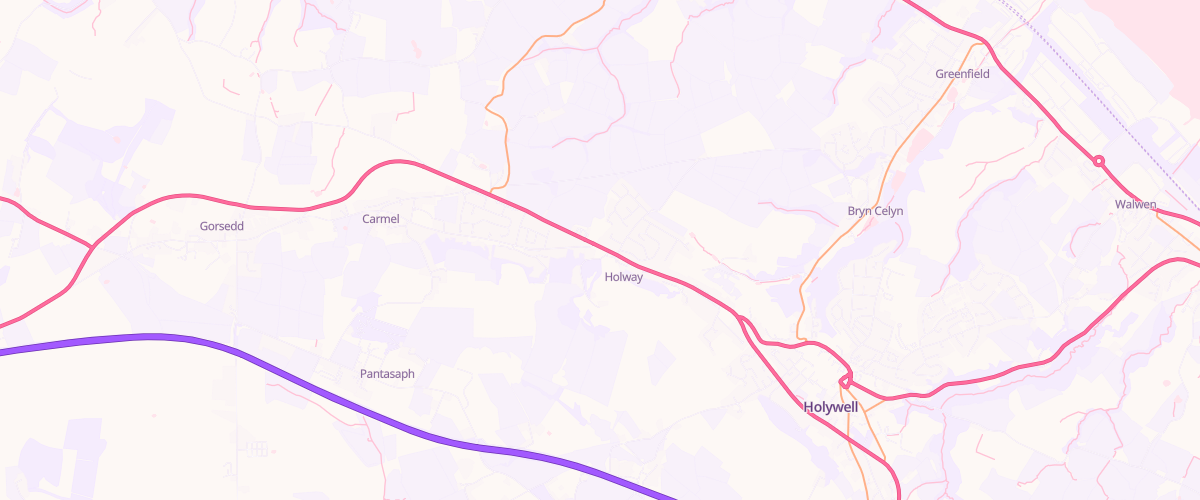Map showing the location of Ascona Holywell Service Station