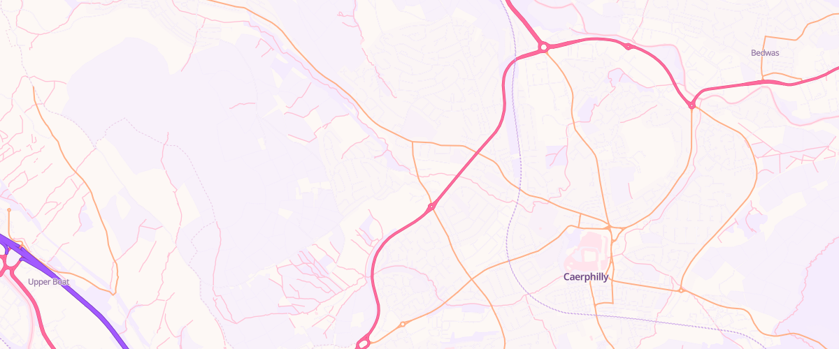 Map showing the location of Mfg Caerphilly