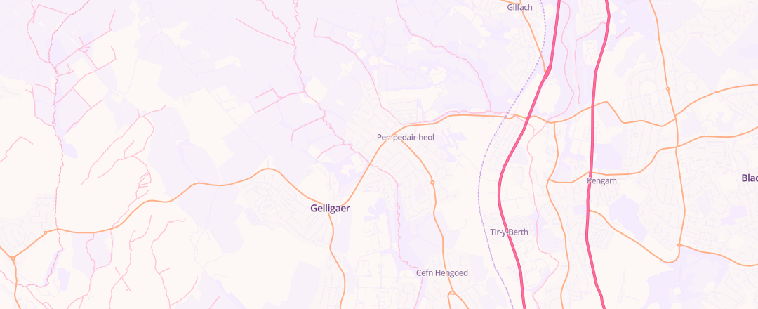 Map showing Kjm (autos) Limited, Hengoed