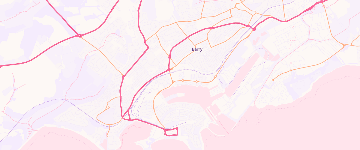 Map showing the location of Mfg Morrisons Barry