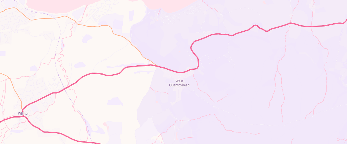 Map showing the location of St. Audries Service Station