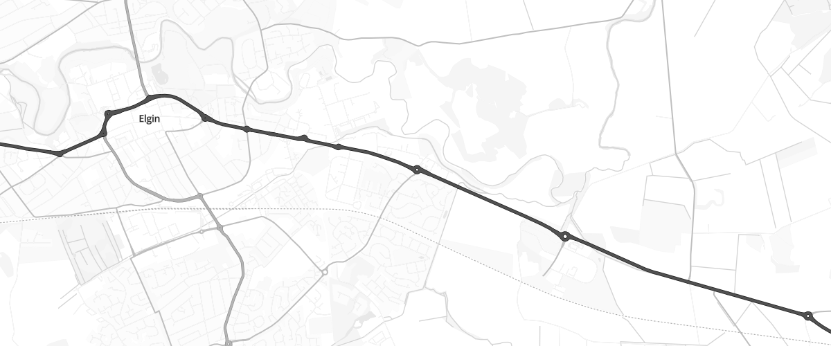 Map showing the location of Asda Elgin Express Petrol