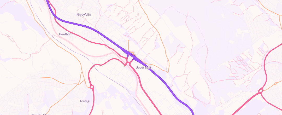 Map showing N/A, Pontypridd
