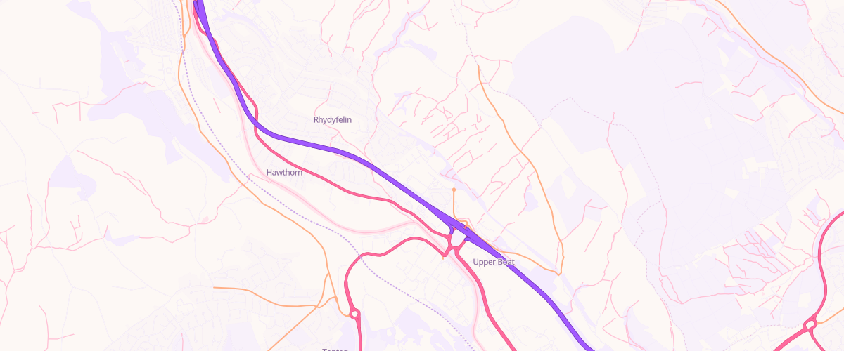 Map showing the location of Pontypridd Extra Petrol Filling