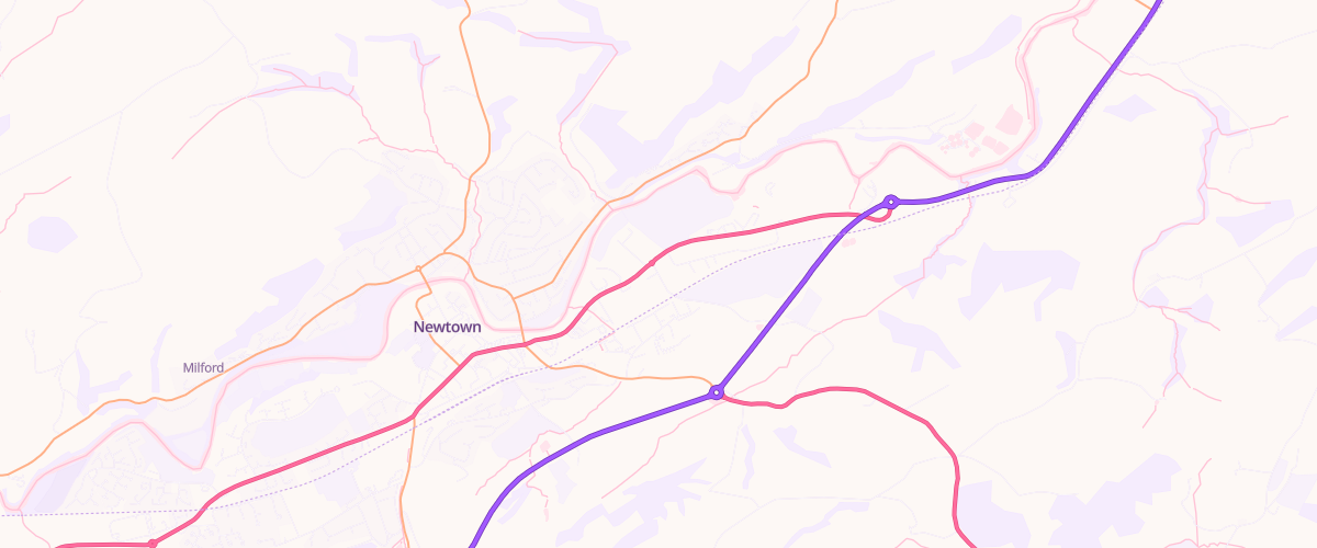 Map showing the location of Mfg Morrisons Newtown