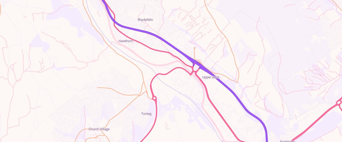 Map showing the location of Mfg Treforest
