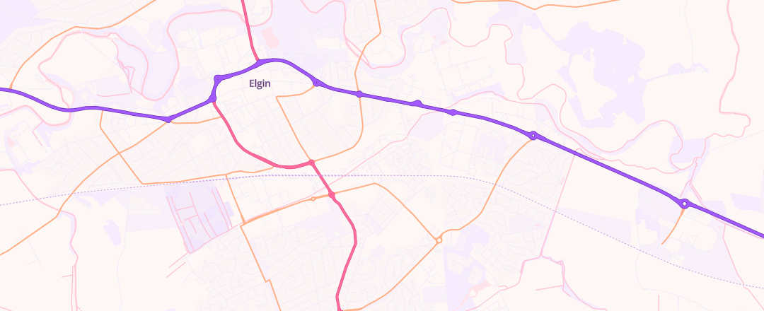Map showing The Moray Council Fleet Services, Elgin