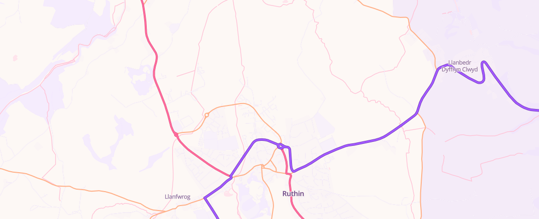 Map showing Automark, Ruthin