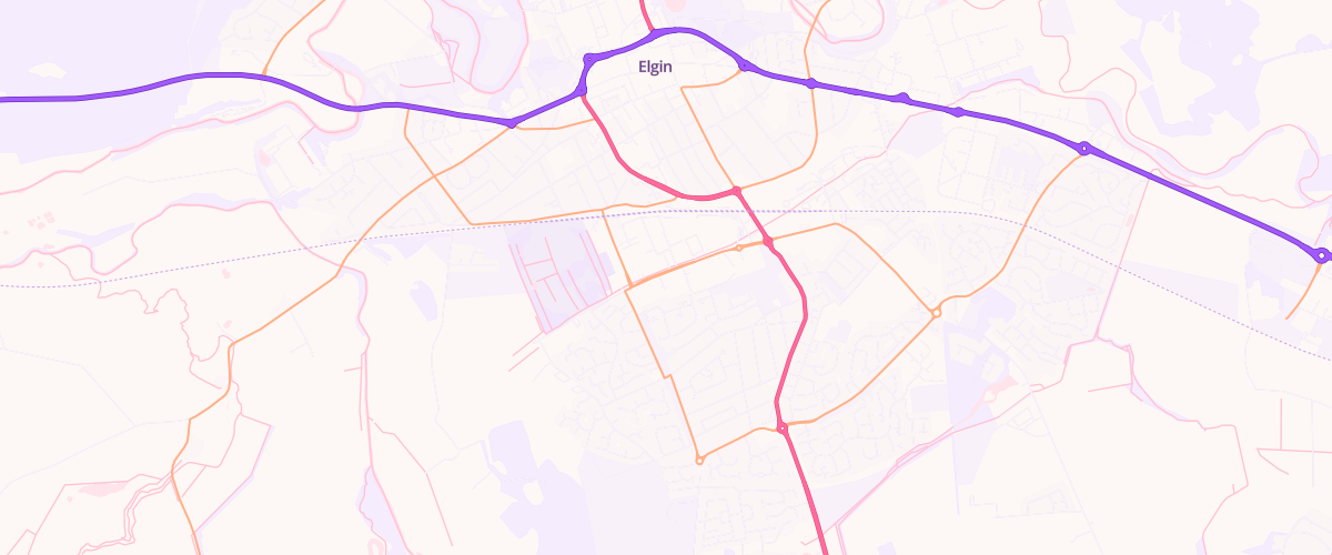 Map showing the location of Asda Elgin Superstore