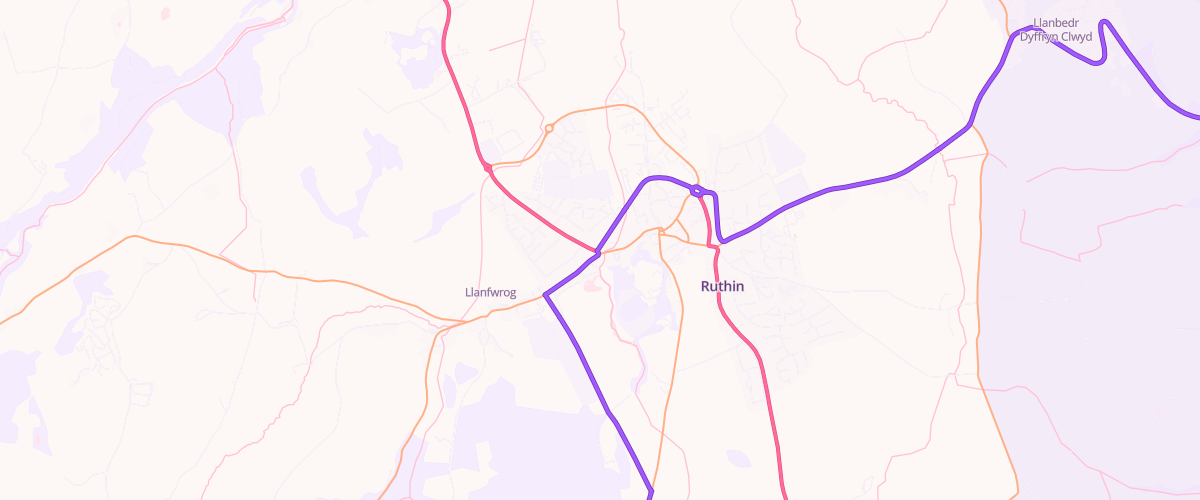 Map showing the location of Tgc Ruthin
