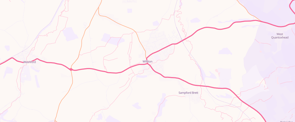 Map showing the location of Williton Filling Station