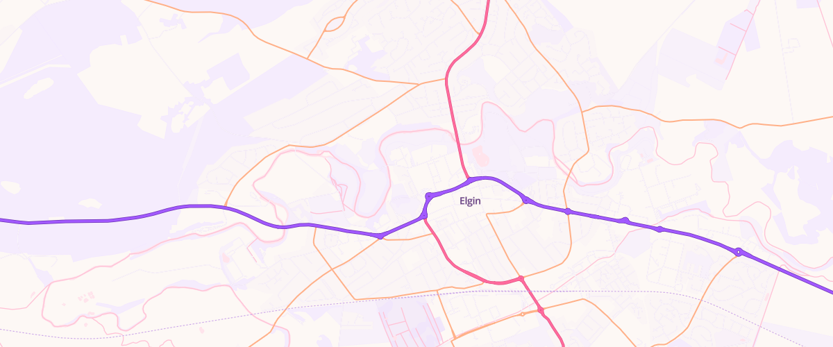 Map showing the location of Elgin Extra Petrol Filling